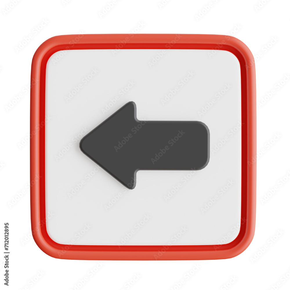 3D Left Arrow Sign Model Making Left Turns Safely. 3d illustration, 3d element, 3d rendering. 3d visualization isolated on a transparent background 3D Left Arrow Sign Model Making Left Turns Safely. 3d illustration, 3d element, 3d rendering. 3d visualization isolated on a transparent background