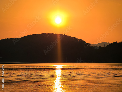 sunset over the sea