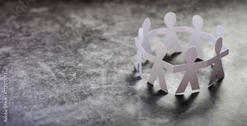 community concept, group of people holding hands, community support, papercut