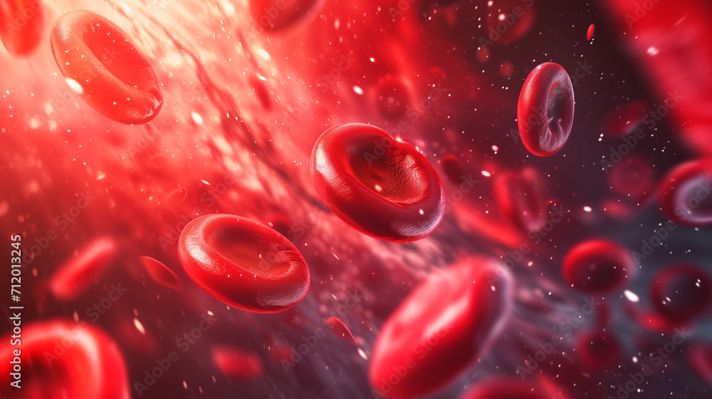 close up of red blood cells in circulation. microscopic view close up of red blood cells in circulation. microscopic view