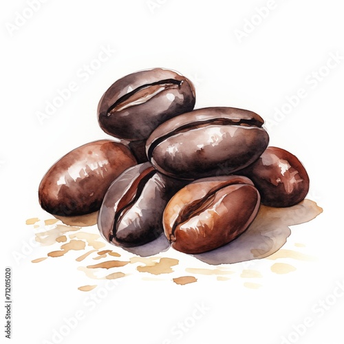 Wallpaper Mural Watercolor cafe bean Torontodigital.ca