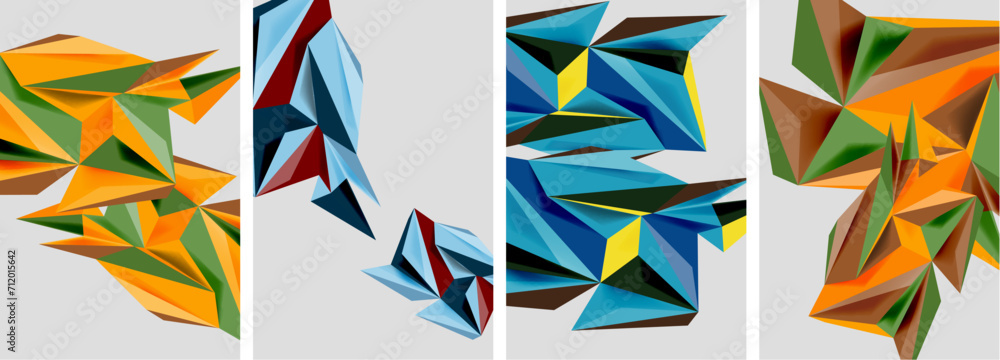 Triangle low poly mosaic posters. Vector illustration For Wallpaper, Banner, Background, Card, Book Illustration, landing page Triangle low poly mosaic posters. Vector illustration For Wallpaper, Banner, Background, Card, Book Illustration, landing page
