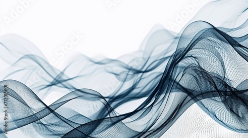 Abstract white background poster with dynamic waves. Technology network vector illustration.