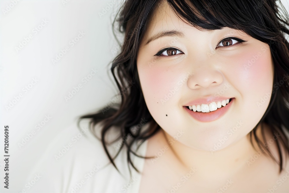 太っている日本人女性のポートレート(デブ・肥満・減量・ぽっちゃり・ダイエット・フィットネス) 太っている日本人女性のポートレート(デブ・肥満・減量・ぽっちゃり・ダイエット・フィットネス)