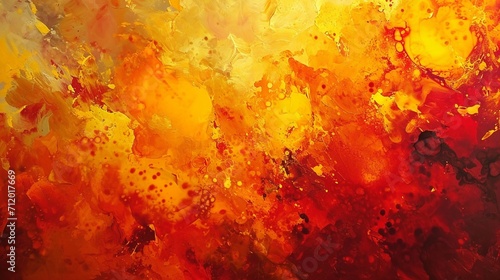 An abstract image capturing the energy of the summer solstice, with fiery reds and oranges intermingled with bright yellows, conveying warmth and vibrancy