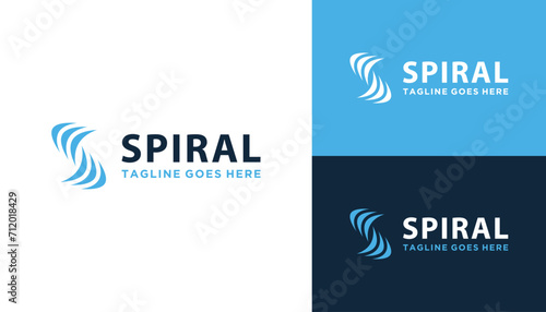 Initial Letter S Monogram With Spiral Line Art Logo Design