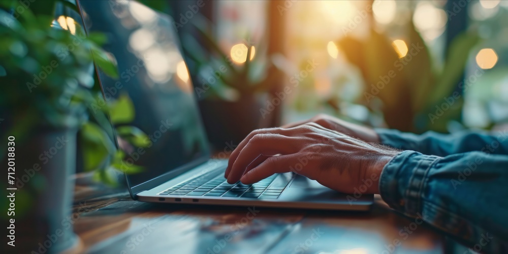 Close up of hands typing on a laptop keyboard. Close up of hands typing on a laptop keyboard.