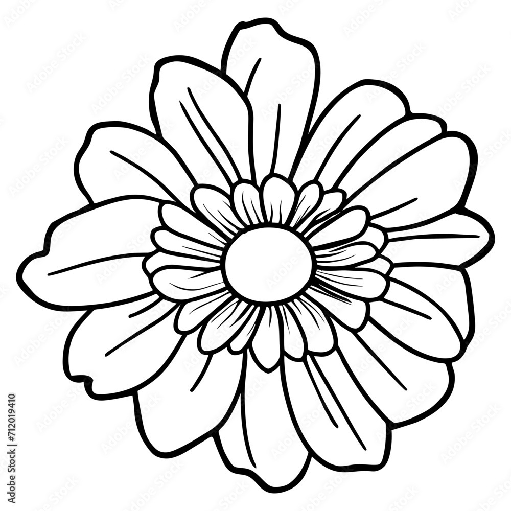 Hand drawn simple flower illustration