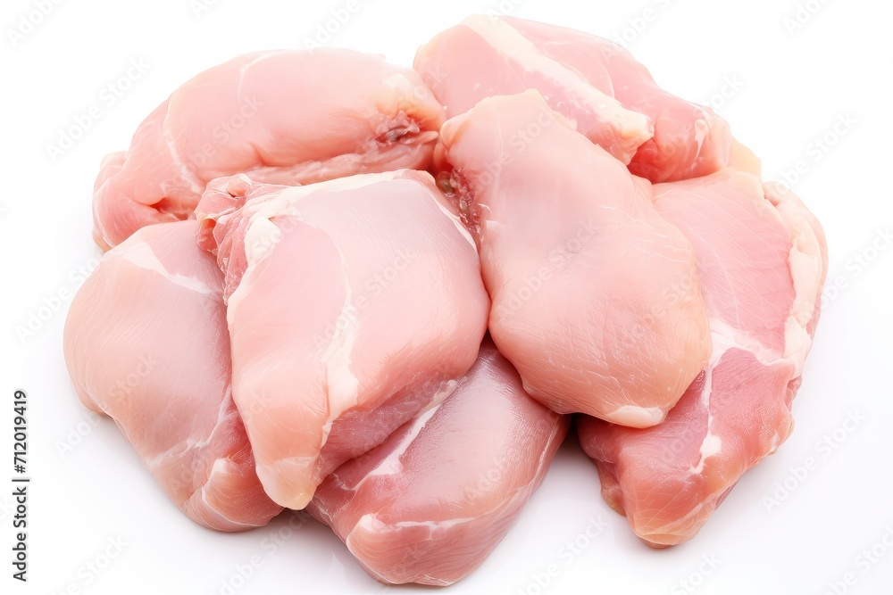 raw chicken thighs isolated on white