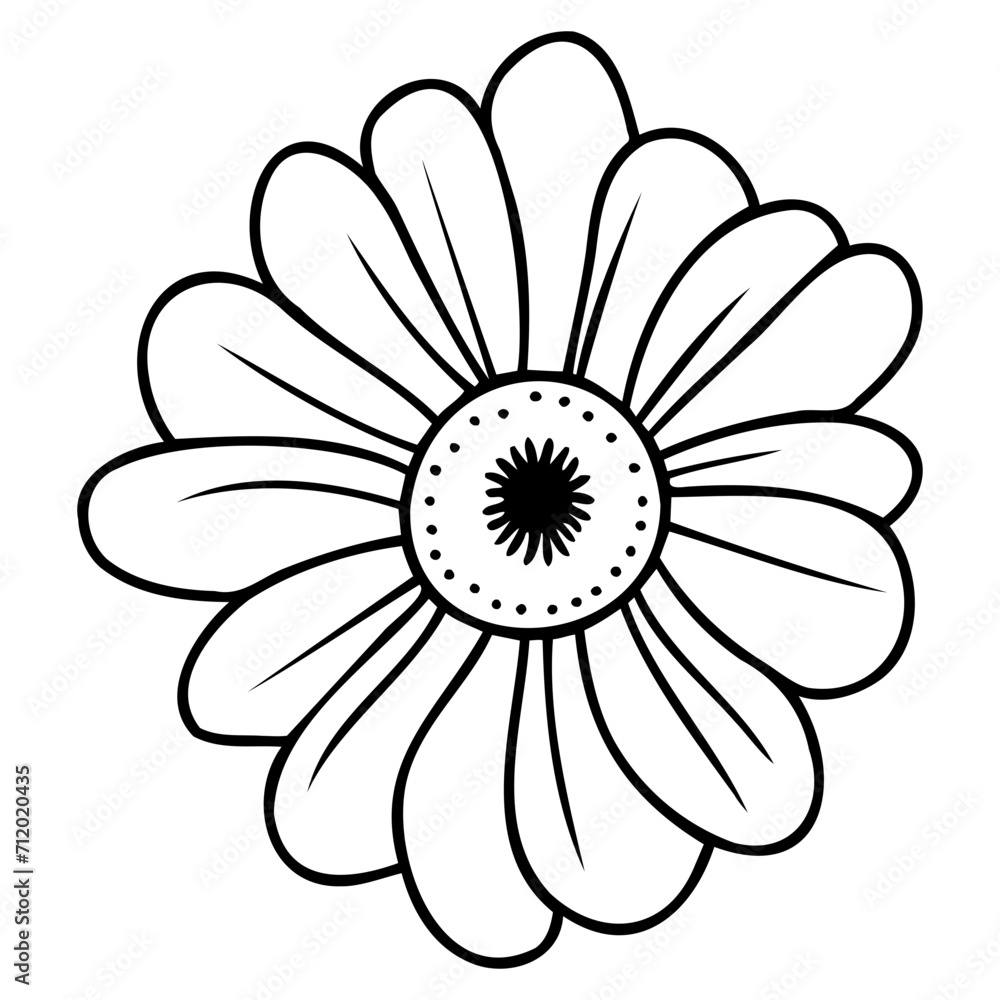 Hand drawn simple flower illustration Hand drawn simple flower illustration