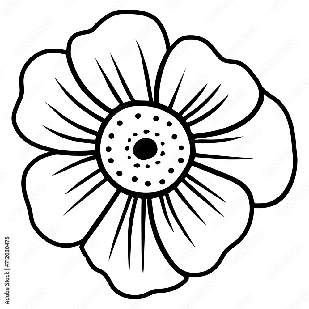 Hand drawn simple flower illustration Hand drawn simple flower illustration