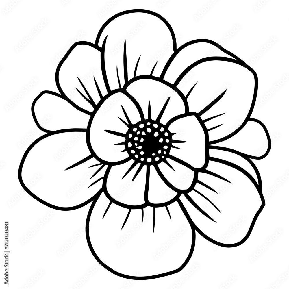 Hand drawn simple flower illustration Hand drawn simple flower illustration