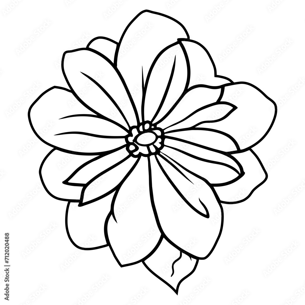 Hand drawn simple flower illustration Hand drawn simple flower illustration
