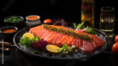 fresh raw salmon sashimi