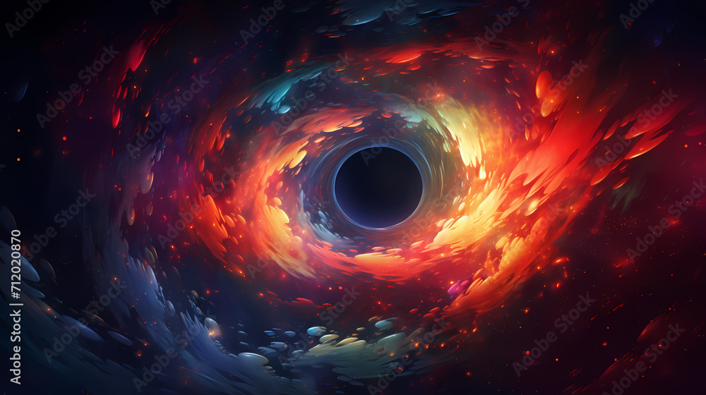 black hole colorful background with outer space background