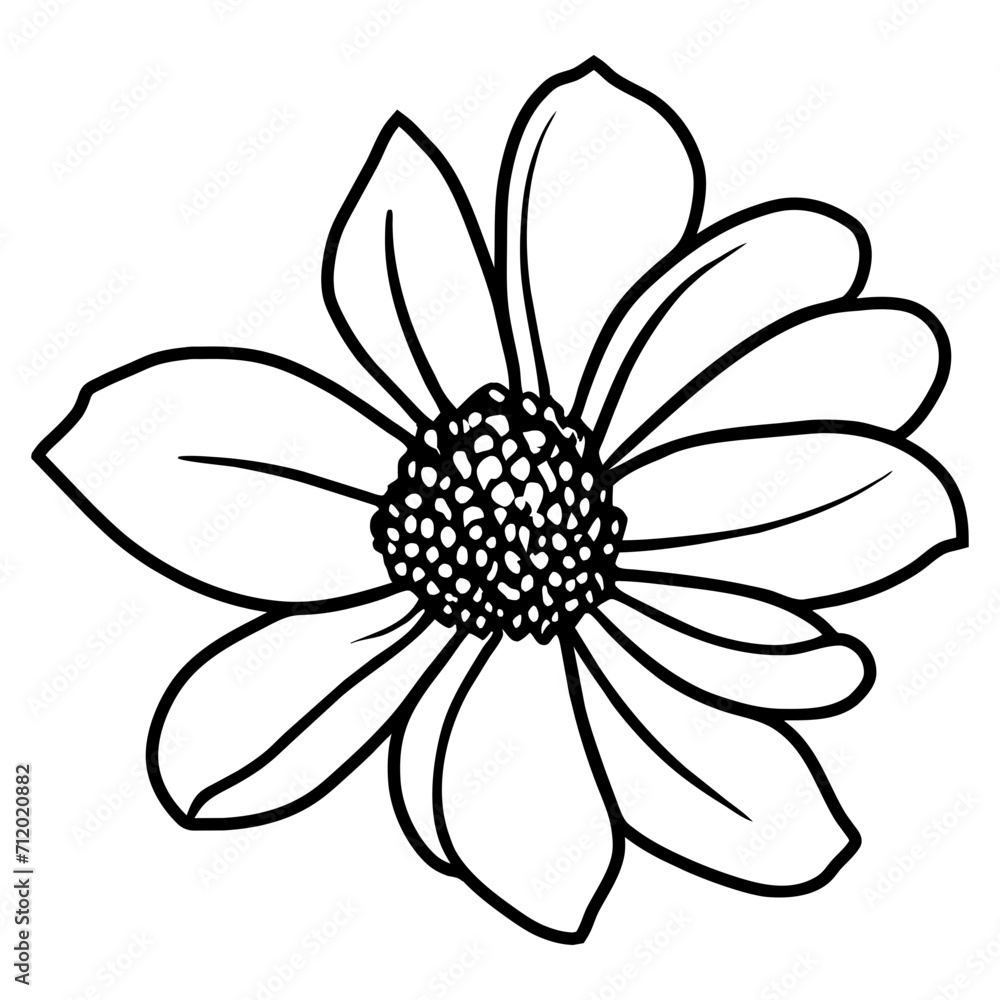 Hand drawn simple flower illustration Hand drawn simple flower illustration