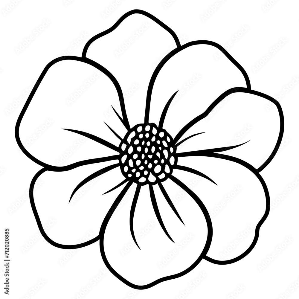 Hand drawn simple flower illustration Hand drawn simple flower illustration