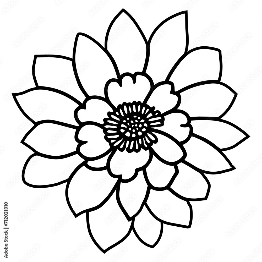 Hand drawn simple flower illustration Hand drawn simple flower illustration