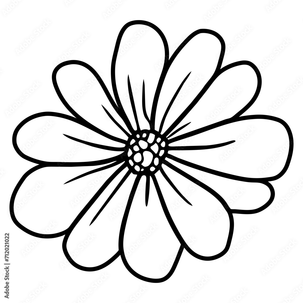 Hand drawn simple flower illustration Hand drawn simple flower illustration