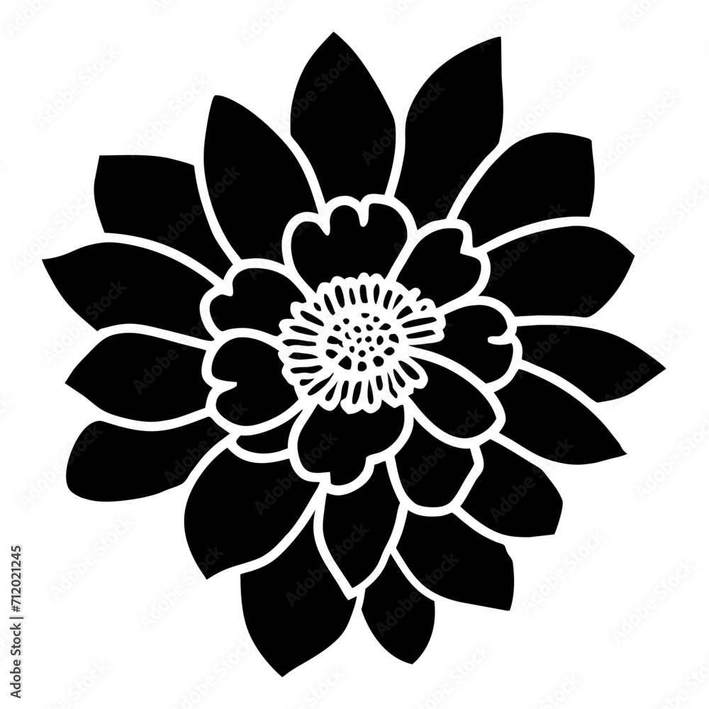 Hand drawn simple flower illustration Hand drawn simple flower illustration