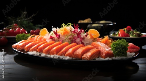 fresh raw salmon sashimi