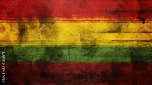 Black History Month, Abstract African Flag Watercolor Grunge Texture Wall Illustration Canvas with Red, Yellow, and Green Paint Color Celebration Background