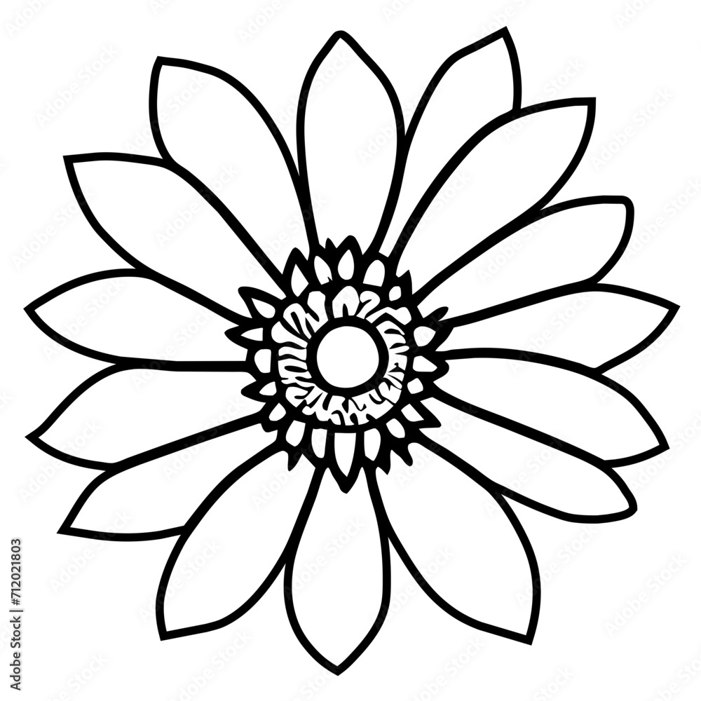 Hand drawn simple flower illustration Hand drawn simple flower illustration