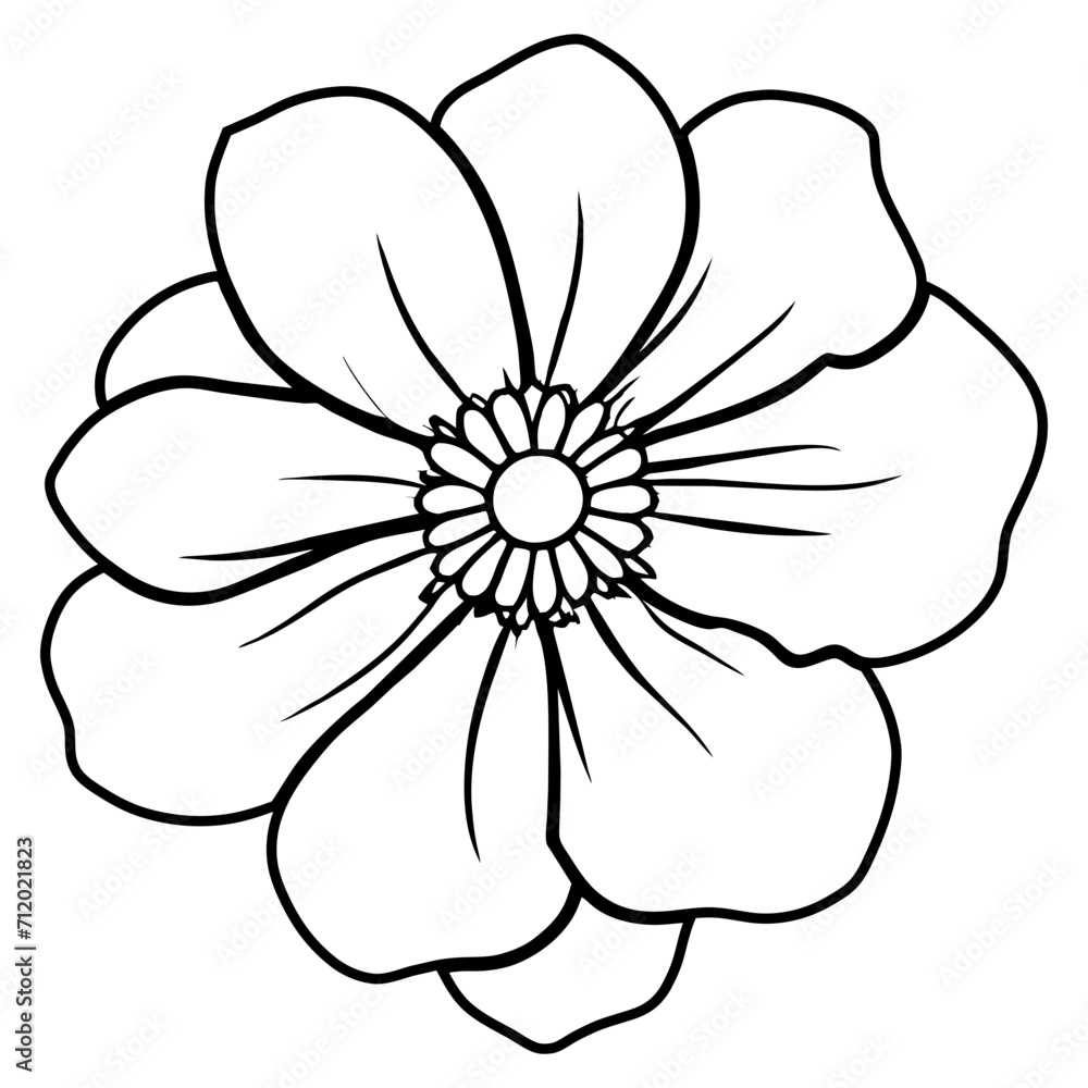 Hand drawn simple flower illustration Hand drawn simple flower illustration