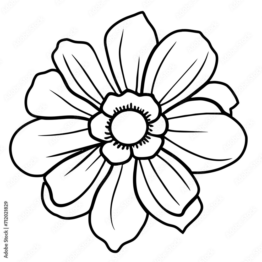 Hand drawn simple flower illustration Hand drawn simple flower illustration