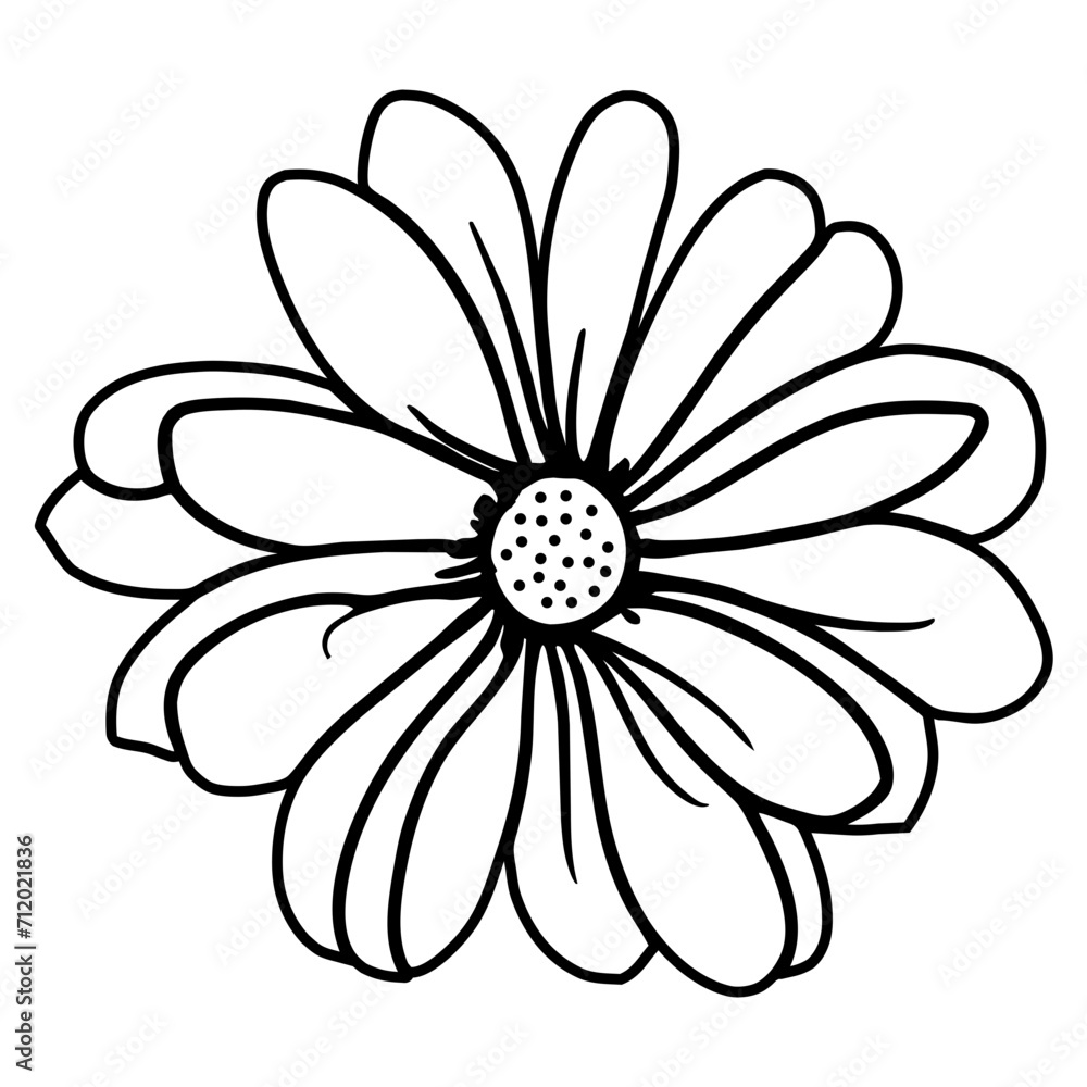 Hand drawn simple flower illustration Hand drawn simple flower illustration
