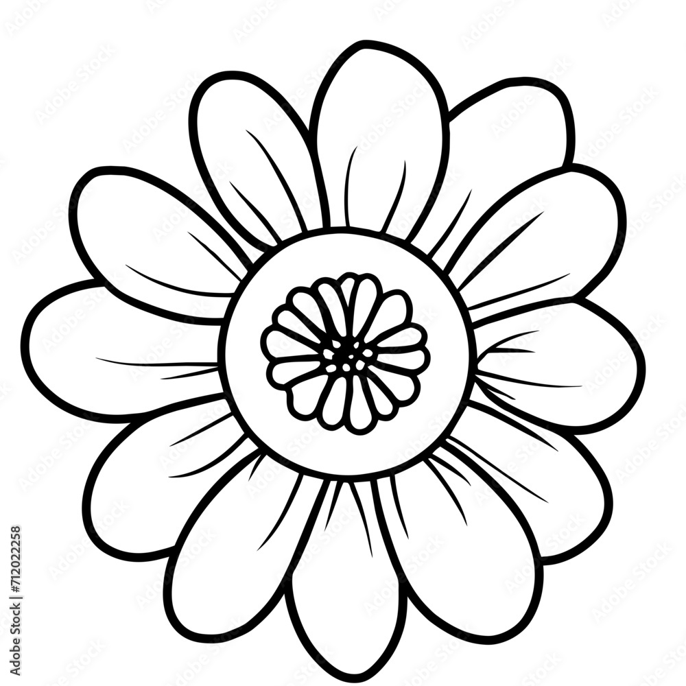 Hand drawn simple flower illustration Hand drawn simple flower illustration