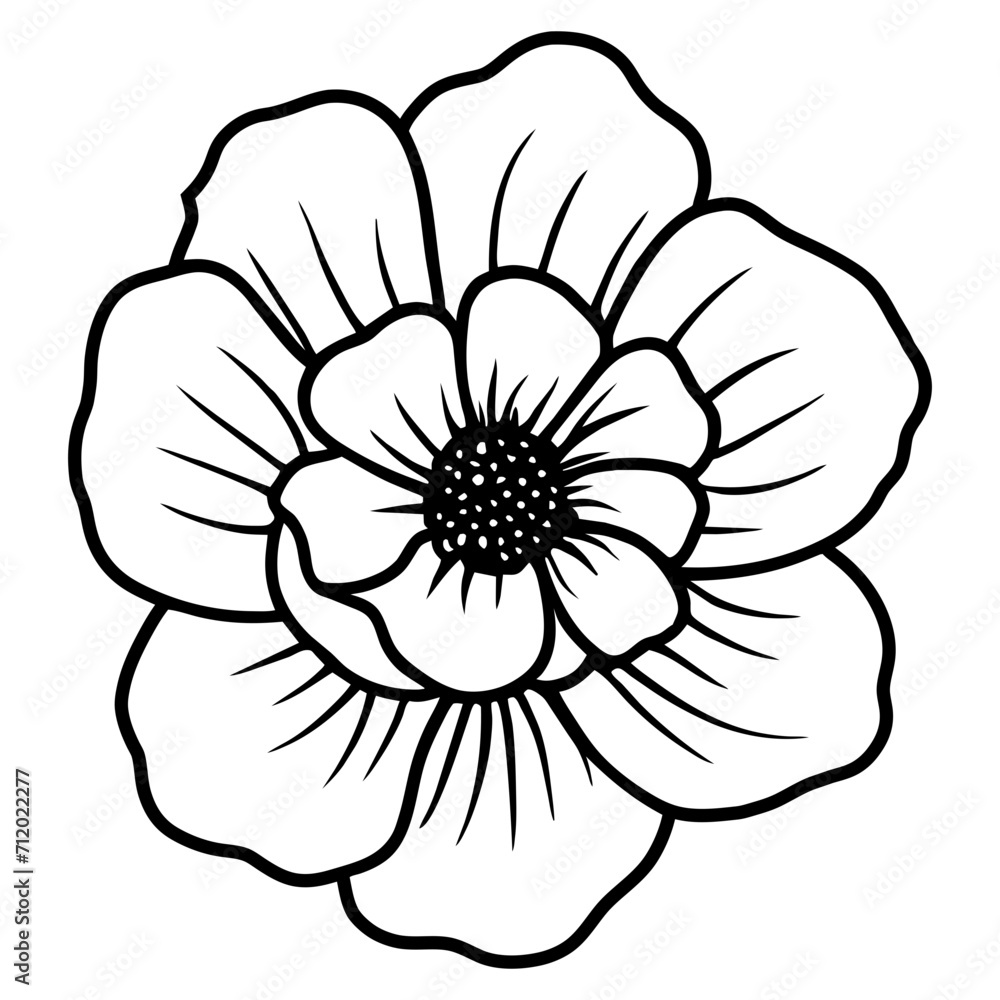 Hand drawn simple flower illustration Hand drawn simple flower illustration