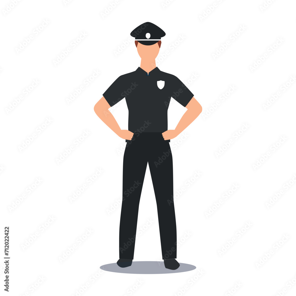 illustration of police wearing police uniforms complete with attributes