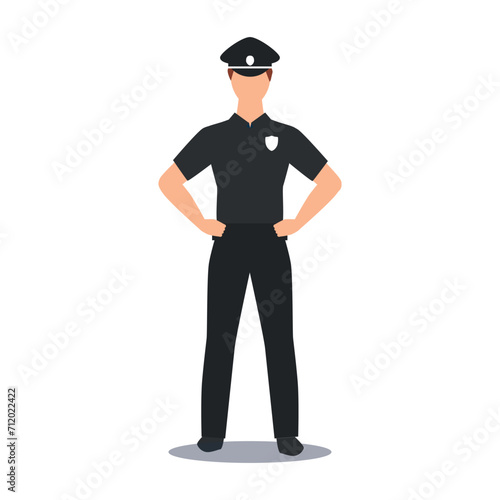 illustration of police wearing police uniforms complete with attributes