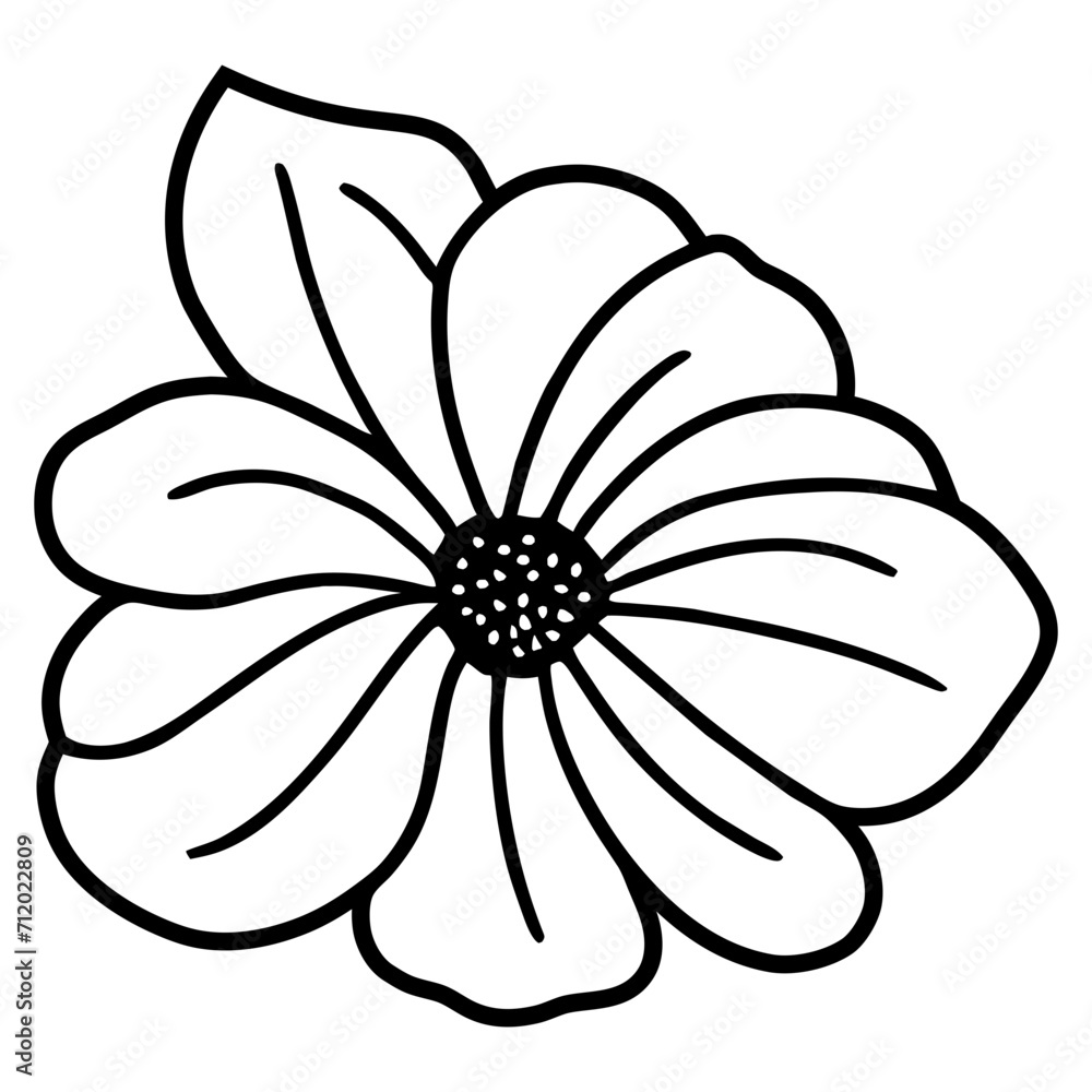 Hand drawn simple flower illustration Hand drawn simple flower illustration