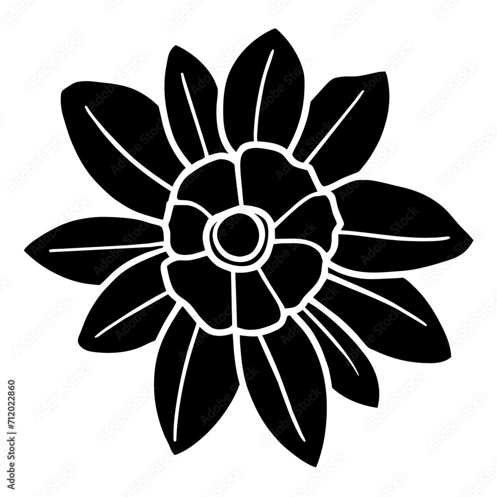 Hand drawn simple flower illustration Hand drawn simple flower illustration
