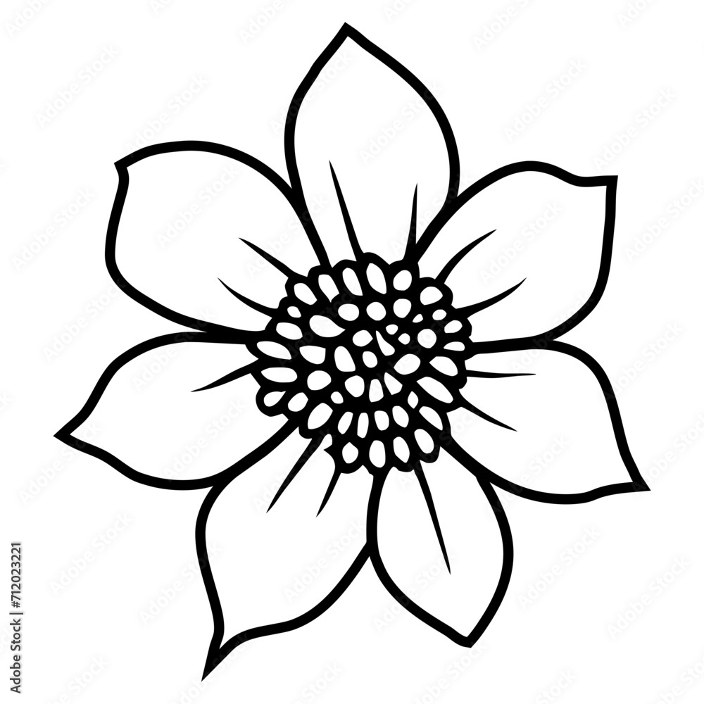 Hand drawn simple flower illustration Hand drawn simple flower illustration