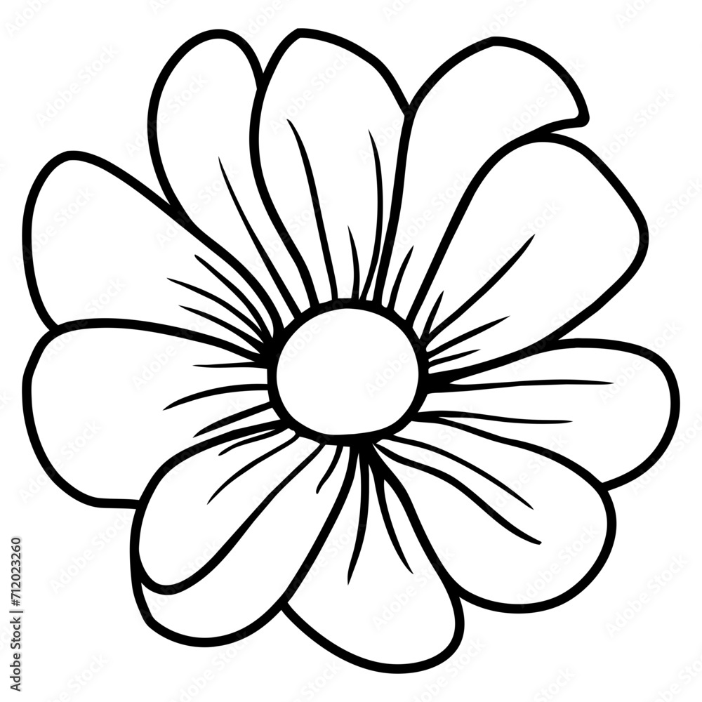 Hand drawn simple flower illustration Hand drawn simple flower illustration