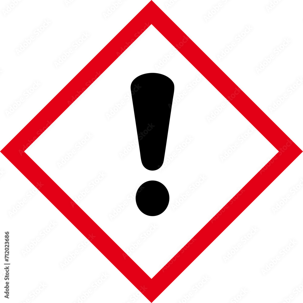 ghs hazardous, transport icon, warning symbol ghs - sga safety sign, pictogram,exclamation mark, substances absorbed through skin or respiration and can cause damage to human health - obrazy, fototapety, plakaty 