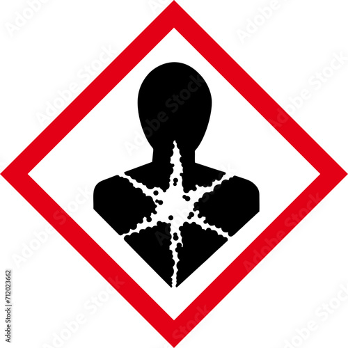 ghs hazardous, transport icon, warning symbol ghs - sga safety sign, pictogram, health hazard, chemicals that cause damage to one or more organs when inhaled