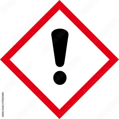 ghs hazardous, transport icon, warning symbol ghs - sga safety sign, pictogram,exclamation mark, substances absorbed through skin or respiration and can cause damage to human health photo