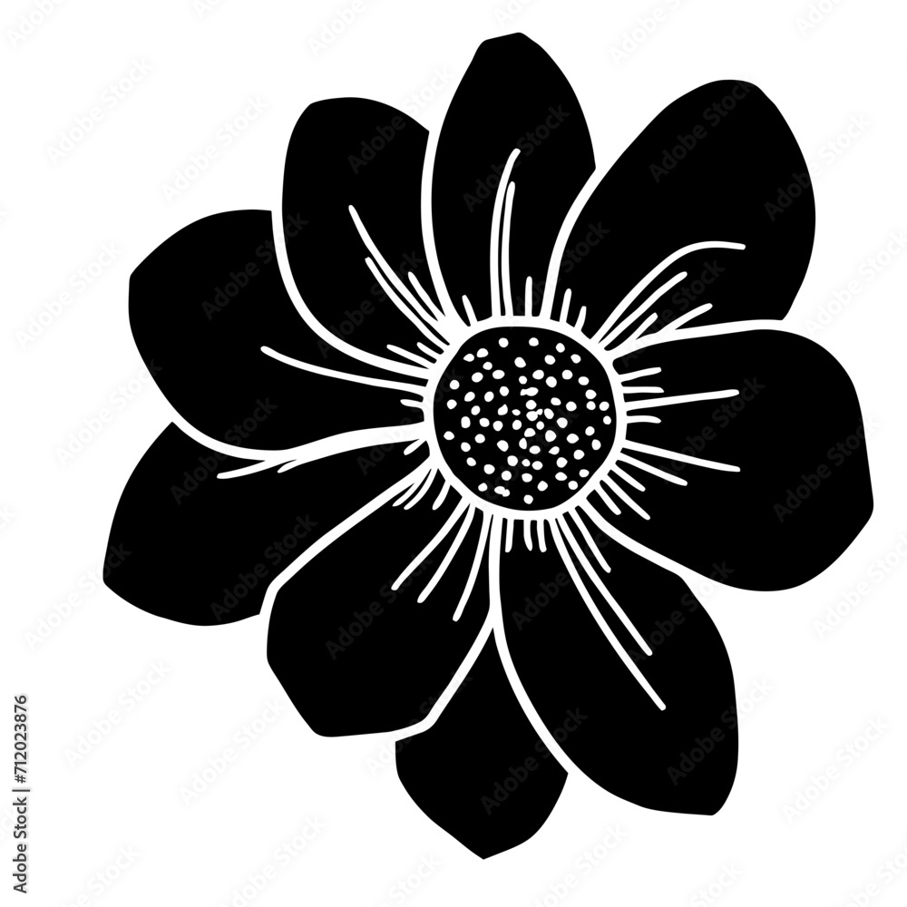 Hand drawn simple flower illustration Hand drawn simple flower illustration