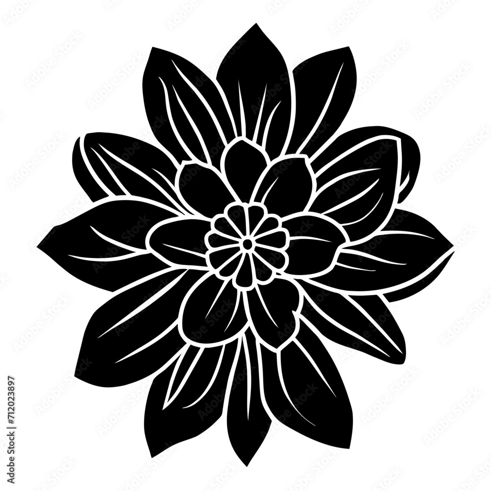 Fototapeta premium Hand drawn simple flower illustration
