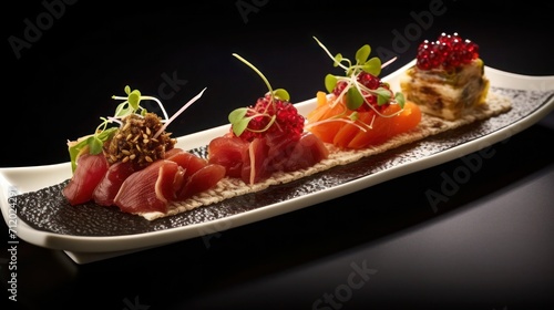 a fresh plate of raw sashimi