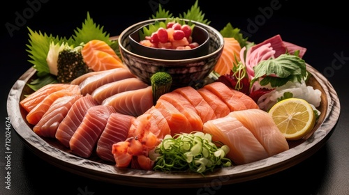 a fresh plate of raw sashimi