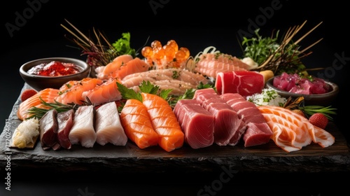 a fresh plate of raw sashimi