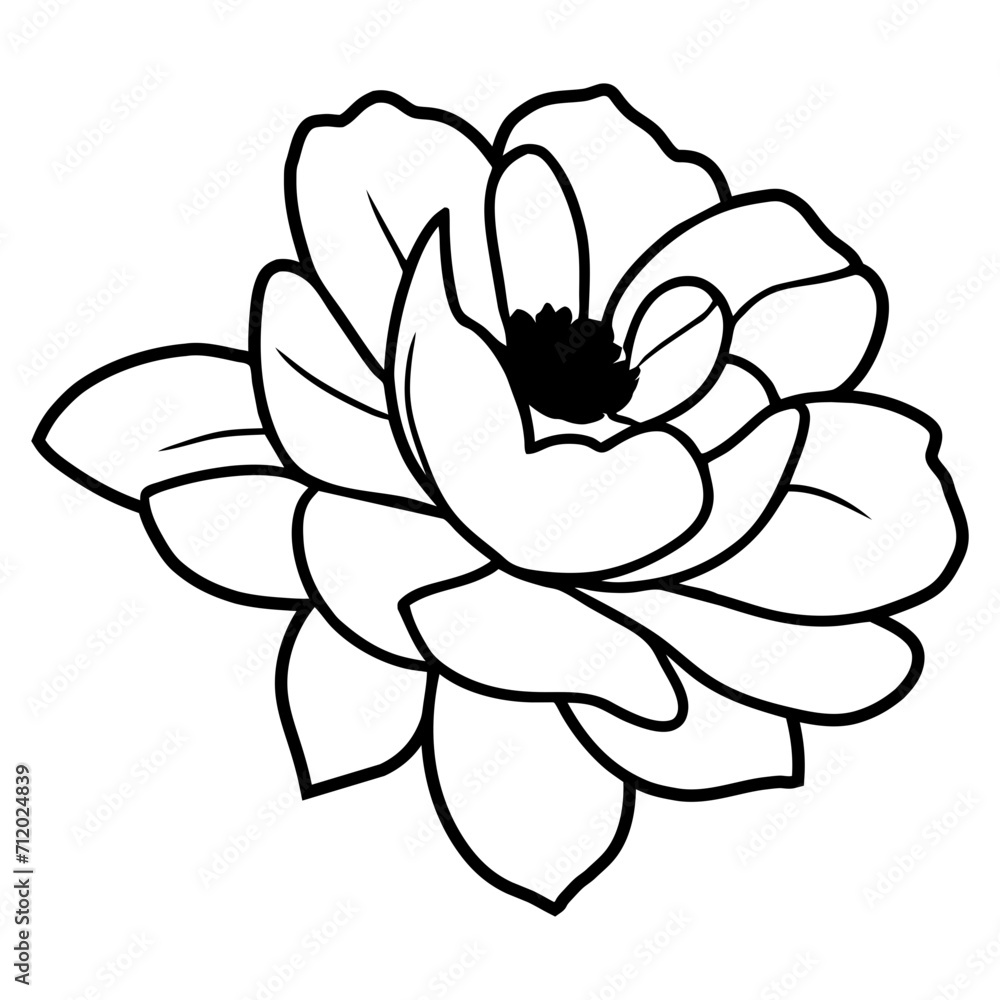 Hand drawn simple flower illustration