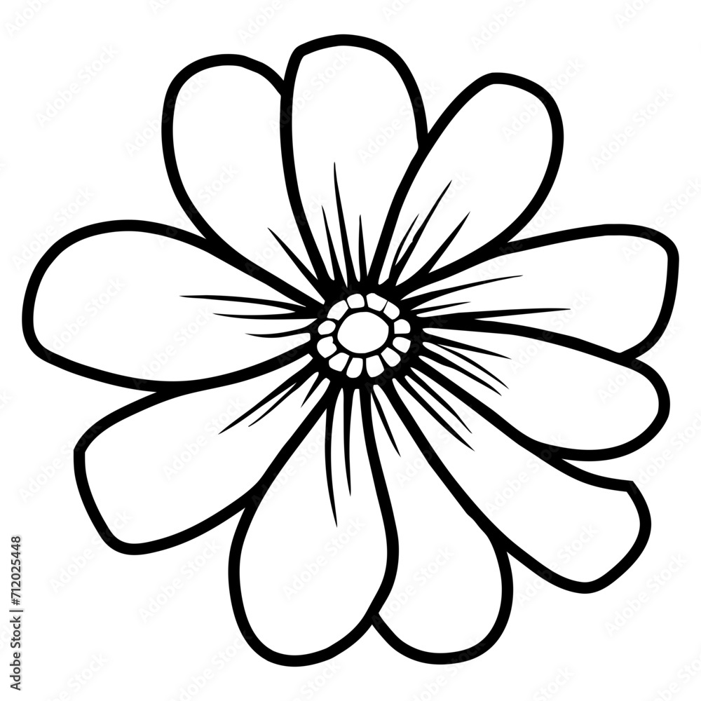 Hand drawn simple flower illustration Hand drawn simple flower illustration