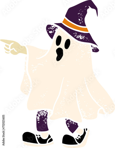 Halloween Ghost Mascot Cartoon Illustration	