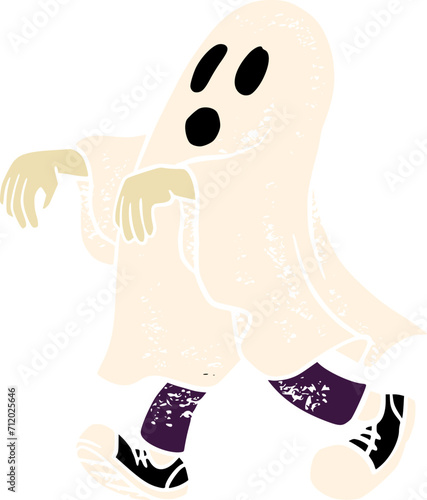 Halloween Ghost Mascot Cartoon Illustration
